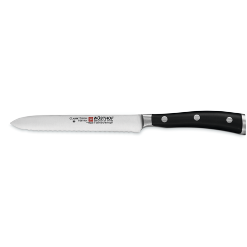 Wusthof CLASSIC IKON BLACK Utility 5 inches Serrated Wusthof CLASSIC IKON BLACK Utility 5 inches Serrated