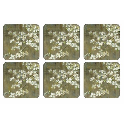 Pimpernel Coasters Dogwood in spring Set/6 Pimpernel Coasters Dogwood in spring Set/6