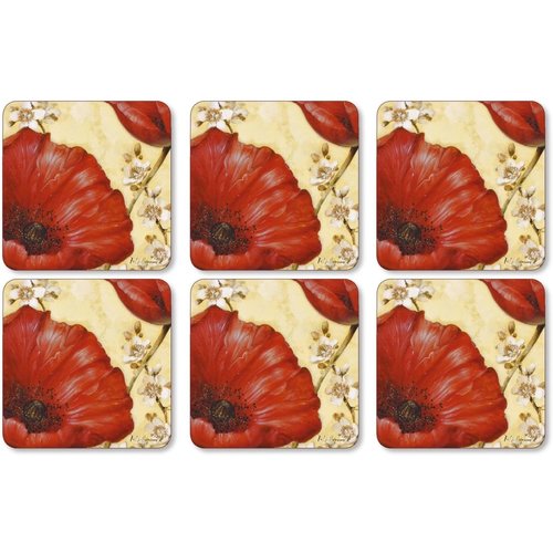 Pimpernel Coasters Poppy De Villeneuve Set of 6