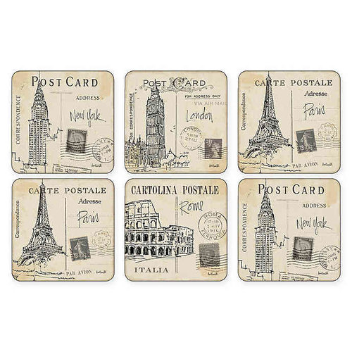 Pimpernel Coasters Postcard Sketches Set of 6