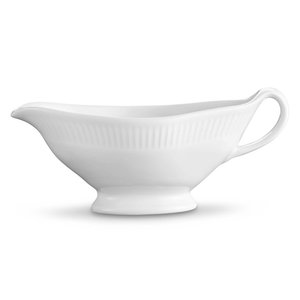 Pillivuyt Plisse Gravy Boat 10 oz. with Handle & Underplate