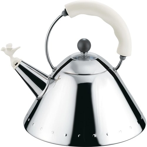 Alessi ALESSI Kettle Small Bird Shaped Whistle & White Handle