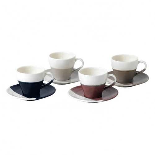 Royal Doulton ROYAL DOULTON Coffee Studio Espresso Cup & Saucer Set/4 - 3.7oz Royal Doulton ROYAL DOULTON Coffee Studio Espresso Cup & Saucer Set/4 - 3.7oz