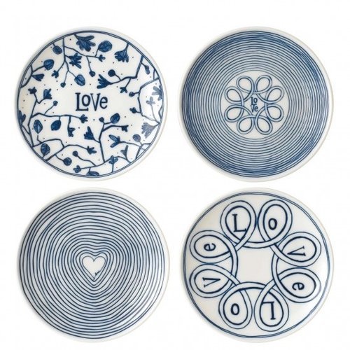Royal Doulton ELLEN DEGENERES Mixed Blue Love Plate 6” - Set/4 Royal Doulton ELLEN DEGENERES Mixed Blue Love Plate 6” - Set/4
