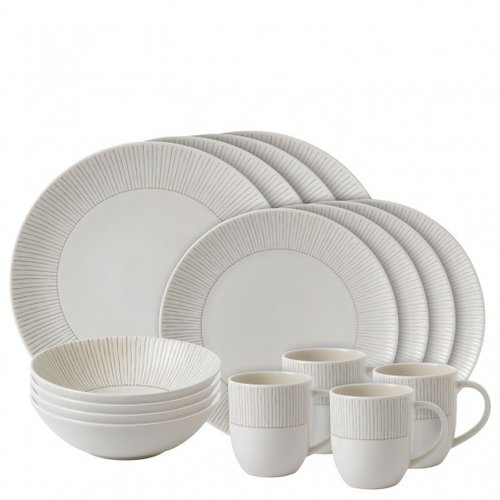 Royal Doulton ELLEN DEGENERES Taupe Stripe 16 piece set Royal Doulton ELLEN DEGENERES Taupe Stripe 16 piece set
