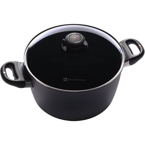 Swiss Made Brands USA SWISS DIAMOND Stock Pot with Lid 9.5”/ 5.2 L INDUCTION Swiss Made Brands USA SWISS DIAMOND Stock Pot with Lid 9.5”/ 5.2 L INDUCTION