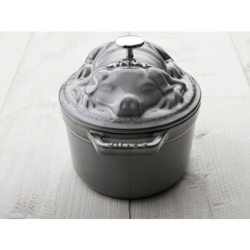 Staub Dutch Oven 1 Qt Piggy Grey Staub