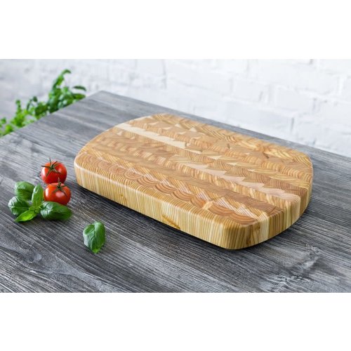 LARCH WOOD Larch Wood Curved End Cutting Board LARCH WOOD Larch Wood Curved End Cutting Board