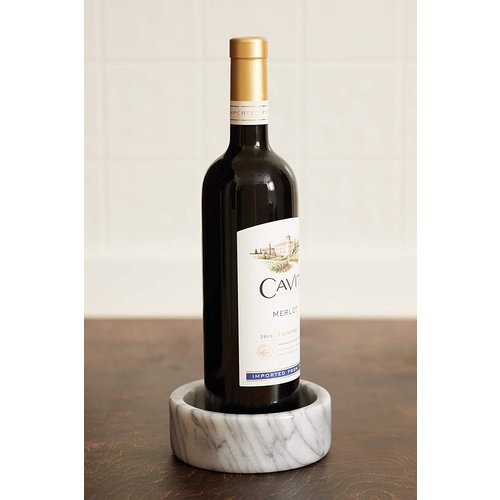 Fox Run White Marble Wine Bottle Coaster