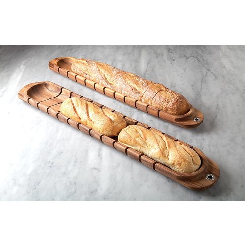 Ironwood Gourmet Baguette Miter Bread Server Acacia Wood