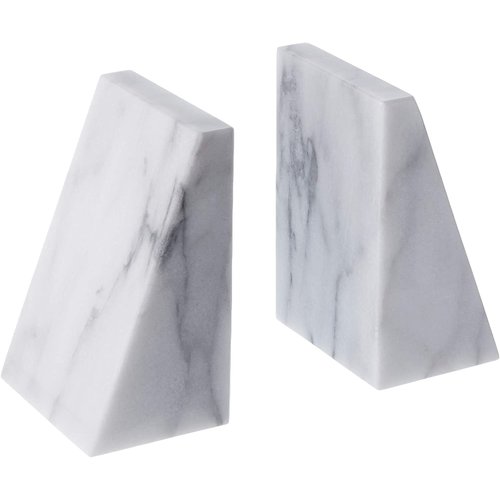 Fox Run Marble Triangle Bookends White Fox Run Marble Triangle Bookends White
