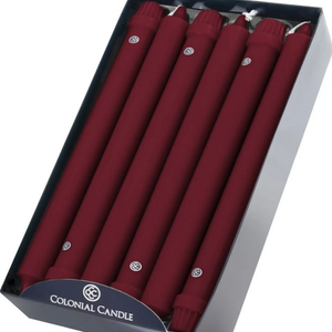 Colonial Candle COLONIAL Taper Candle 10” Trad.Cranberry