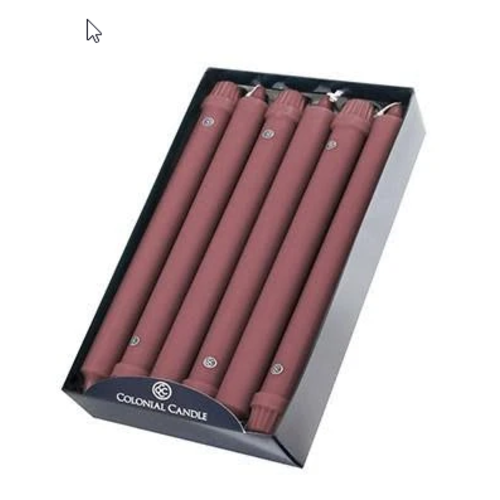 Colonial Candle COLONIAL Taper Candle 10” Rose Mauve Colonial Candle COLONIAL Taper Candle 10” Rose Mauve