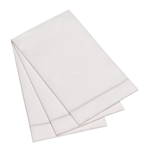 The Napkin Guest Towel Hemstitch Silver Grey The Napkin Guest Towel Hemstitch Silver Grey