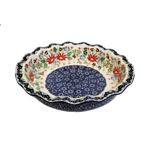 K and U Import Pie Dish Flower K and U Import Pie Dish Flower