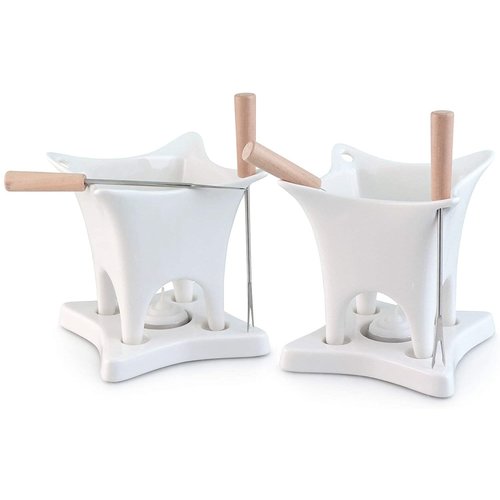 Swissmar Harmony 10 Piece Dual Fondue and Butter Warmer Set. White . Swissmar Harmony 10 Piece Dual Fondue and Butter Warmer Set. White .