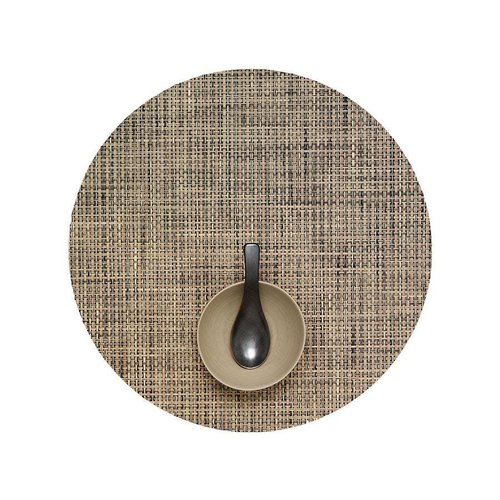 Chilewich Placemat Basketweave Round BARK Chilewich Placemat Basketweave Round BARK