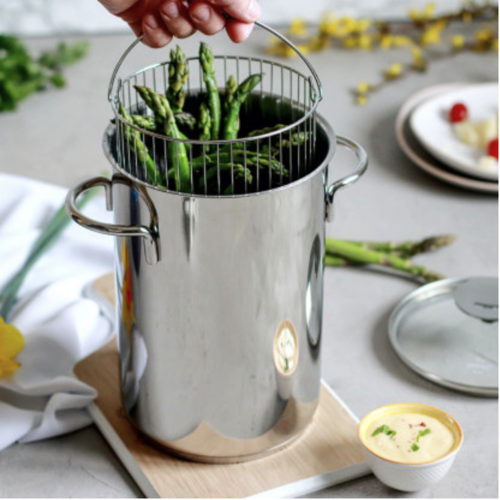 Cristel USA Inc. CRISTEL Asparagus Pot with Glass Lid
