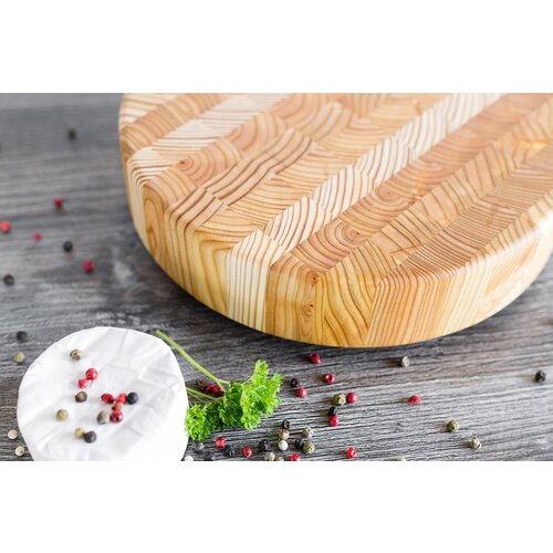 LARCH WOOD Larch Wood Round Prep Or Cheese Board