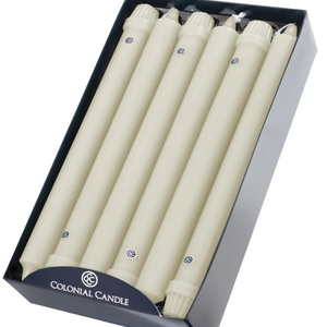 Colonial Candle Colonial Taper Candle 10 Inch Ivory