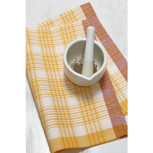 Linenway Tea Towel Yellow Plaid Linen/Cotton Blend Linenway Tea Towel Yellow Plaid Linen/Cotton Blend