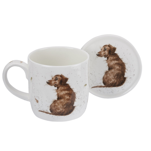 Wrendale WRENDALE MUG HELLO SAUSAGE DOG & COASTER SET Wrendale WRENDALE MUG HELLO SAUSAGE DOG & COASTER SET