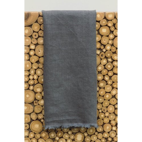 Linenway Tea Towel BILBAO GREY 100% Linen 17" x 28"