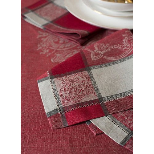 Linenway NAPKIN REGENCY RED/LAVA/STONE Linenway NAPKIN REGENCY RED/LAVA/STONE