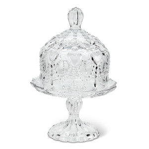 Abbott Butter Dish Pedestal Plate with Hearts