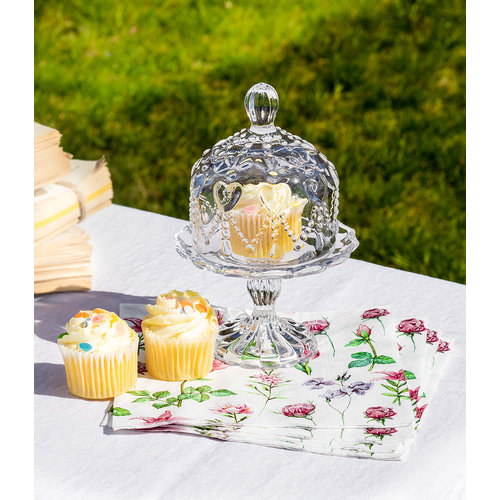 Abbott Butter Dish Pedestal Plate with Hearts Abbott Butter Dish Pedestal Plate with Hearts