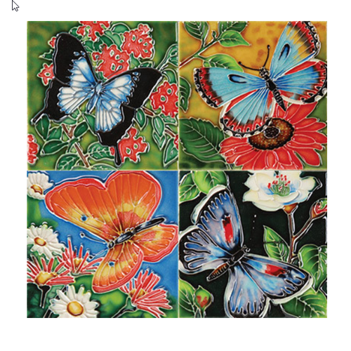 Benaya Handcrafted Art Decor Coasters -BUTTERFLY BEAUTY/ Set of 4 Benaya Handcrafted Art Decor Coasters -BUTTERFLY BEAUTY/ Set of 4