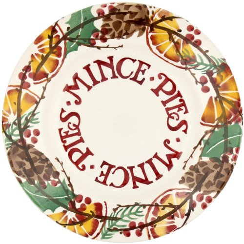 Emma Bridgewater EMMA Holly wreath mince pies 8 1/2” plate Emma Bridgewater EMMA Holly wreath mince pies 8 1/2” plate
