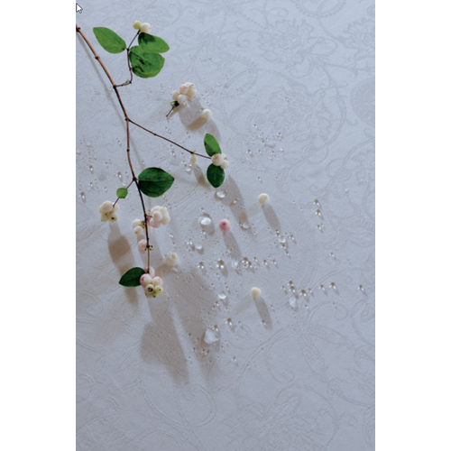 Garnier Thiebaut TABLECLOTH Apolline White Round 93” (GREEN SWEET) Garnier Thiebaut TABLECLOTH Apolline White Round 93” (GREEN SWEET)