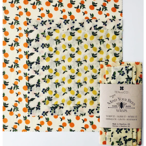 Danesco BEESWAX WRAP 3PK/FRUIT Danesco BEESWAX WRAP 3PK/FRUIT