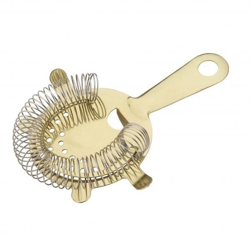 HOSPITALITY CONSUMER PRODUCTS COCKTAIL STRAINER 4 PRONG - GOLD