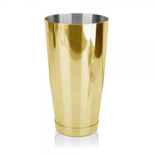 HOSPITALITY CONSUMER PRODUCTS COCKTAIL BOSTON WEIGHTED 28oz - GOLD with Glass Patterned Shaker HOSPITALITY CONSUMER PRODUCTS COCKTAIL BOSTON WEIGHTED 28oz - GOLD with Glass Patterned Shaker
