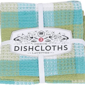 Now Designs Dishcloth Check Leaf Set of 3