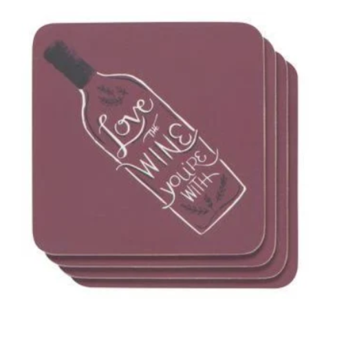 Danica Coaster Set LOVE THE WINE YOU’RE WITH Danica Coaster Set LOVE THE WINE YOU’RE WITH