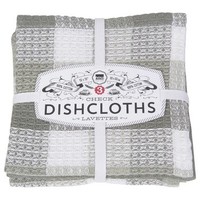 Dishcloth Check London Gray Set of 3