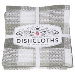 Now Designs Dishcloth Check London Gray Set of 3