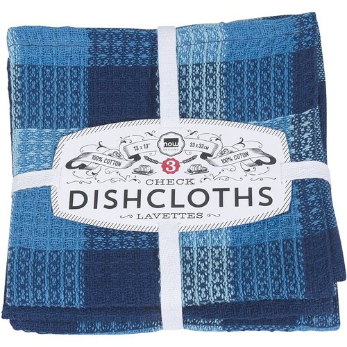 Now Designs Dishcloth Check Indigo Set of 3