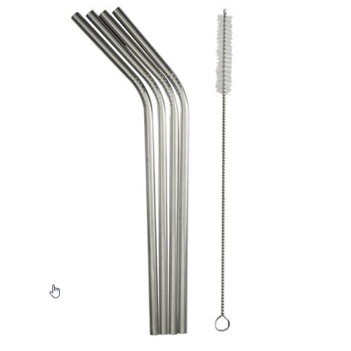 Danesco STAINLESS STEEL STRAWS / SET OF 4 Danesco STAINLESS STEEL STRAWS / SET OF 4