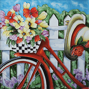 Benaya Handcrafted Art Decor Tile Spring is in the Air 12 x 12 inches