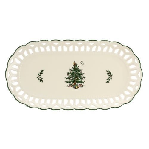Spode CHRISTMAS TREE Pierced Sandwich Tray 14" Spode CHRISTMAS TREE Pierced Sandwich Tray 14"