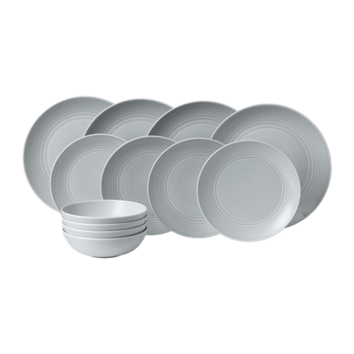 Royal Doulton MAZE Light Grey 12 pc Dinner Set GORDON RAMSAY Royal Doulton MAZE Light Grey 12 pc Dinner Set GORDON RAMSAY