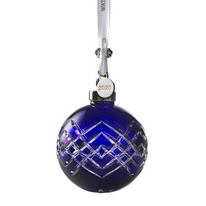 Waterford Christmas Ball Cut Blue Ornament WATERFORD Waterford Christmas Ball Cut Blue Ornament WATERFORD