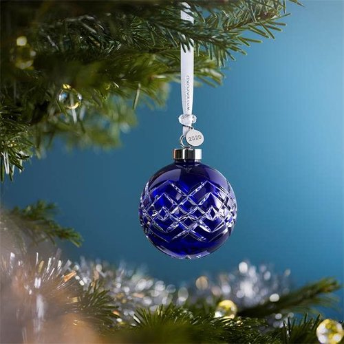 Waterford Christmas Ball Cut Blue Ornament WATERFORD Waterford Christmas Ball Cut Blue Ornament WATERFORD