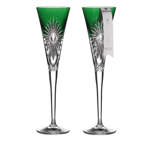 WWRD Canada Times Square Flute Emerald/ Set of 2 WATERFORD WWRD Canada Times Square Flute Emerald/ Set of 2 WATERFORD