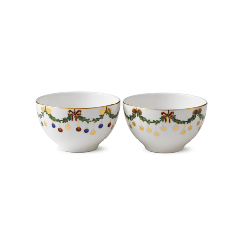 ROYAL COPENHAGEN CHINA Star Fluted Christmas Chocolate Bowl 10oz/Set of 2 ROYAL COPENHAGEN ROYAL COPENHAGEN CHINA Star Fluted Christmas Chocolate Bowl 10oz/Set of 2 ROYAL COPENHAGEN