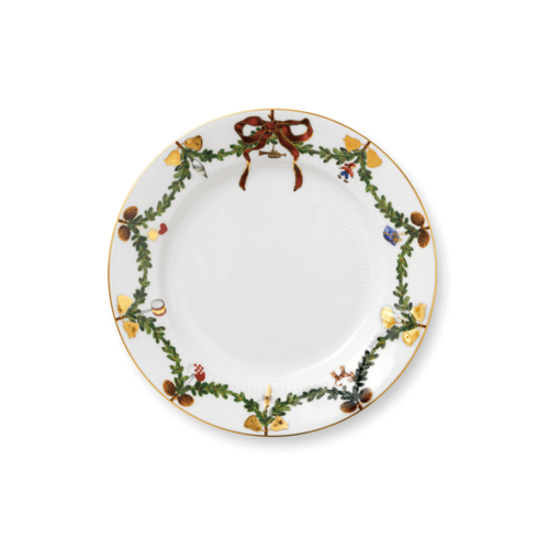 ROYAL COPENHAGEN CHINA Star Fluted Christmas Salad Plate 8.75" ROYAL COPENHAGEN ROYAL COPENHAGEN CHINA Star Fluted Christmas Salad Plate 8.75" ROYAL COPENHAGEN